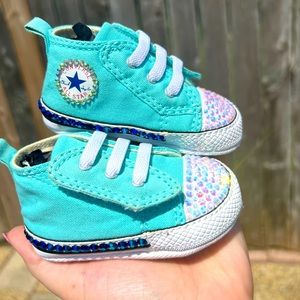 Custom rhinestoned infant converse size 3 infant